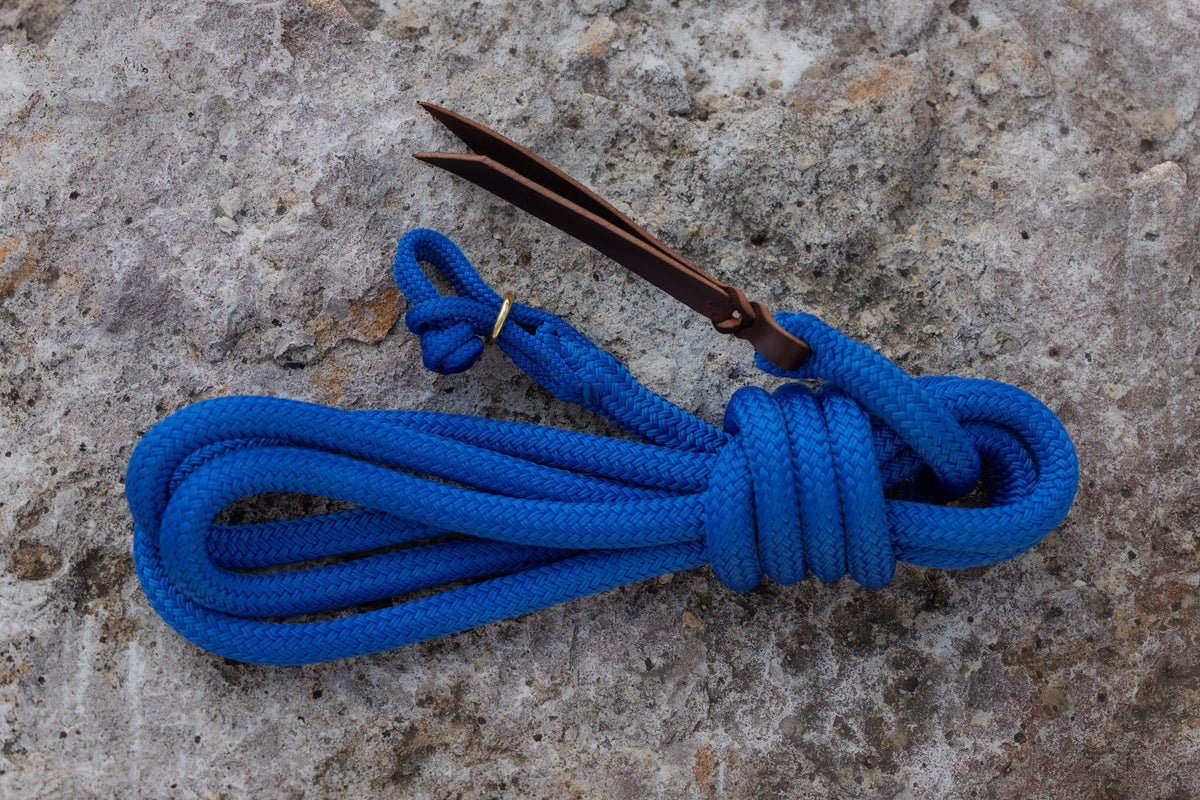 Gaucho Seil in Blau mit Lederverschluss